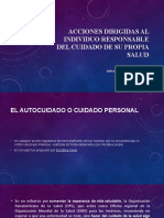 Acciones Dirigidas Al Individuo Responsable Del Cuidado Del Cuidado de Su Propia Salud. Isabel Pascual Velasco