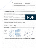 Certificado Ciproplus Gel Otico