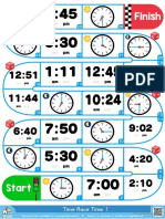 Telling The Time - ESL Board Game (Analog and Digital Clocks)