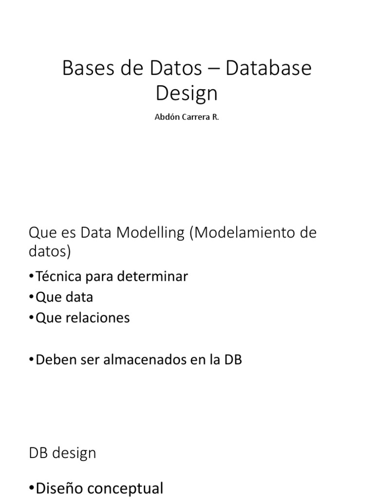 1bases de Datos - Database Design | PDF