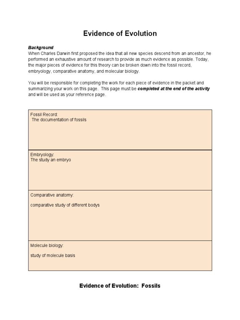 Evidence of Evolution 21-22 | PDF | Homology (Biology) | Evolution