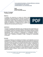 MESTRADO - Disciplina Atual - FLS5058 Metodologia de Projeto