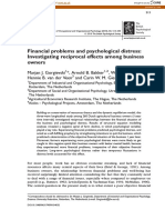 Financial Problems and Psychological Distress - Investigating Reciprocal Effects Among Business Owners