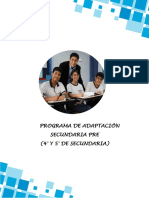 Programa de Adaptación - Secundaria Pre