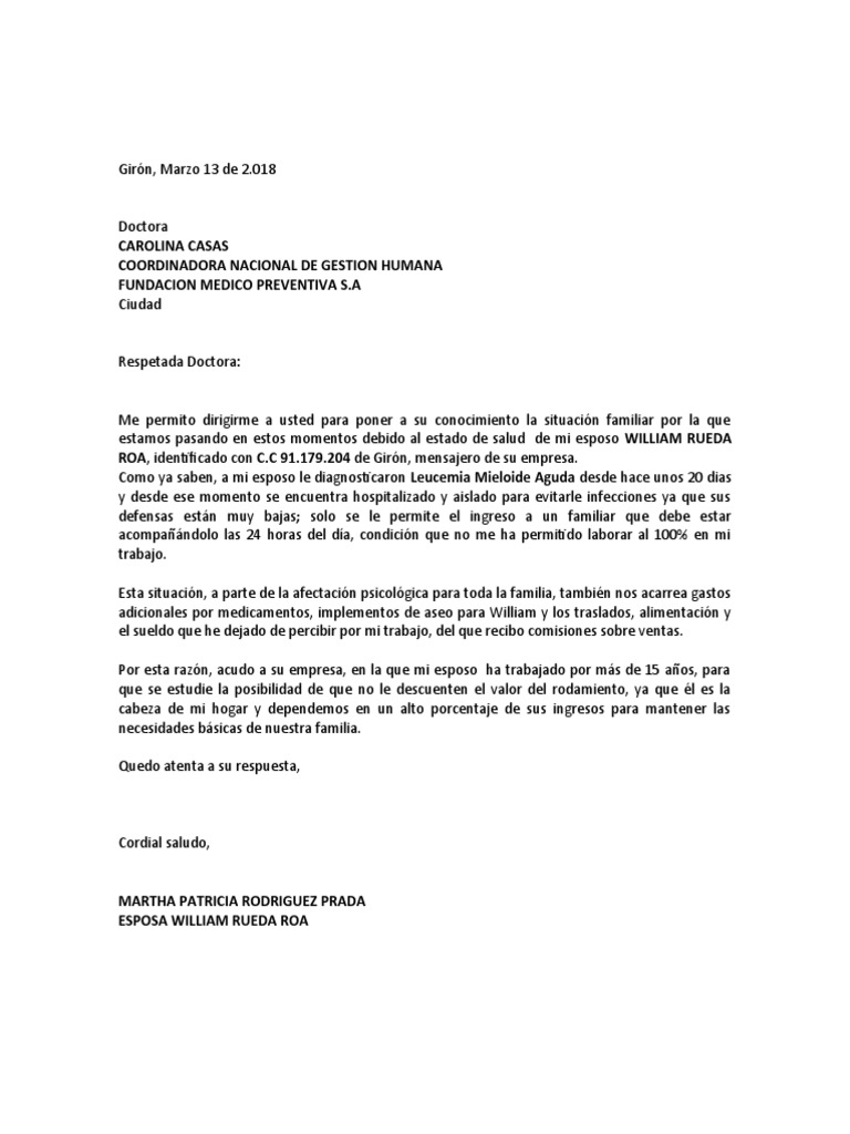 Carta William Rueda | PDF
