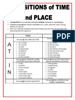 Prepositions of Time and Place in On at