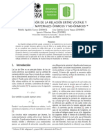 Determinaci On de La Relaci On Entre Voltaje Y Corriente en Materiales Ohmicos Y No - Ohmicos