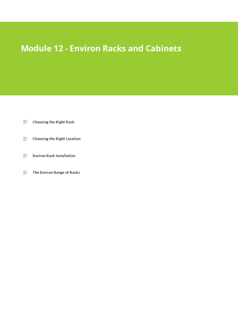 Guide to Choosing Environ Racks | PDF | Door | Data Center