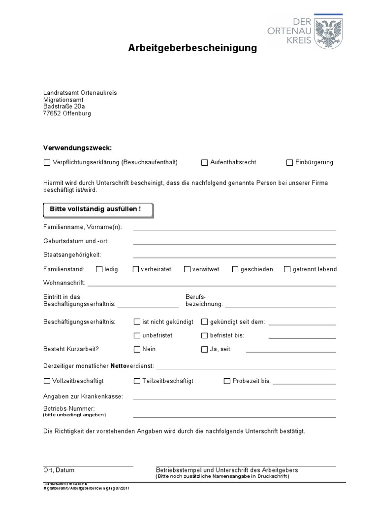 Arbeitgeberbescheinigung NE PDF