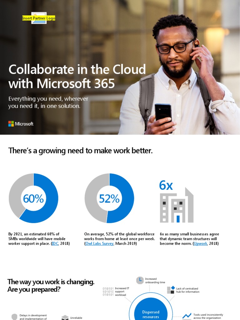 Pitch Deck Collaborate in The Cloud With Microsoft 365 | PDF