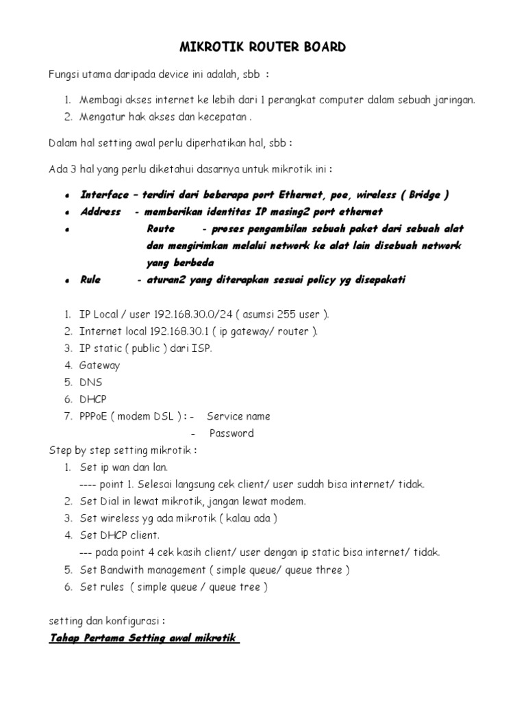 Mikrotik Router Board | PDF | Komputer