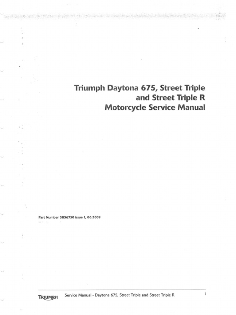 Triumph Daytona & Street Triple Manual | PDF | Ignition System