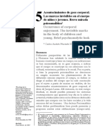 Acontecimientos de Goce Corporal. Las Marcas Invisibles en El Cuerpo de Niños y Jovenes. Breve Mirada Psicoanalitica