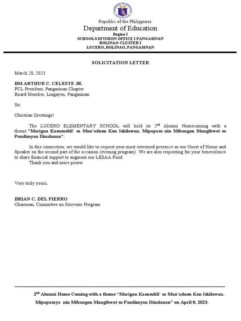Solicitation Letter Ads | PDF