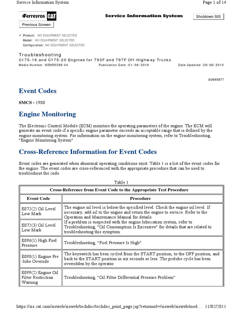 Event Codes 793F-797F | PDF | Turbocharger | Coolant