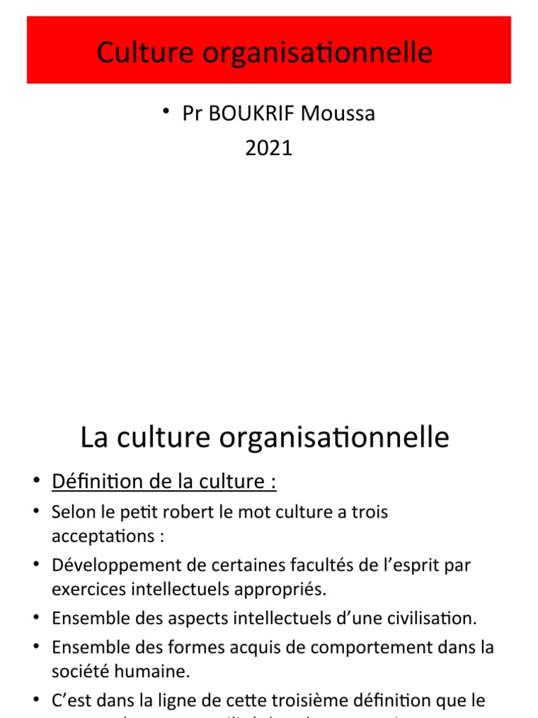 Comprendre la culture organisationnelle | PDF | Business | Culture d ...