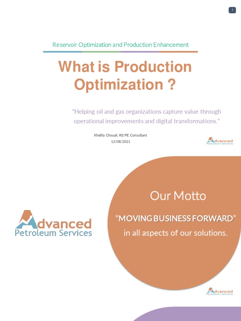 What Is Production Optimization PDF Petroleum Reservoir Business