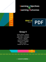Learning Objectives Learning Outcomes - EDUC 154 Pres.