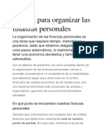 Manual para Organizar Las Finanzas Personales