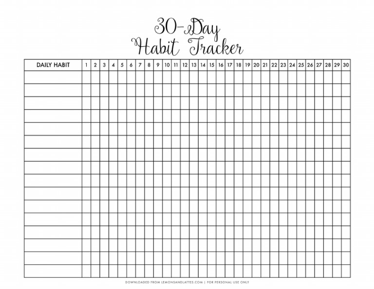 Printable Monthly Habit Tracker6 | PDF
