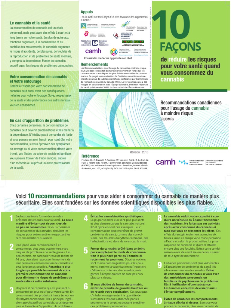 Canadas Lower Risk Guidelines Cannabis FR | PDF | Cannabis | Médecine ...