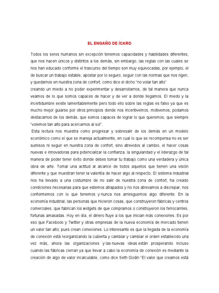 El Engaño de Ícaro | PDF