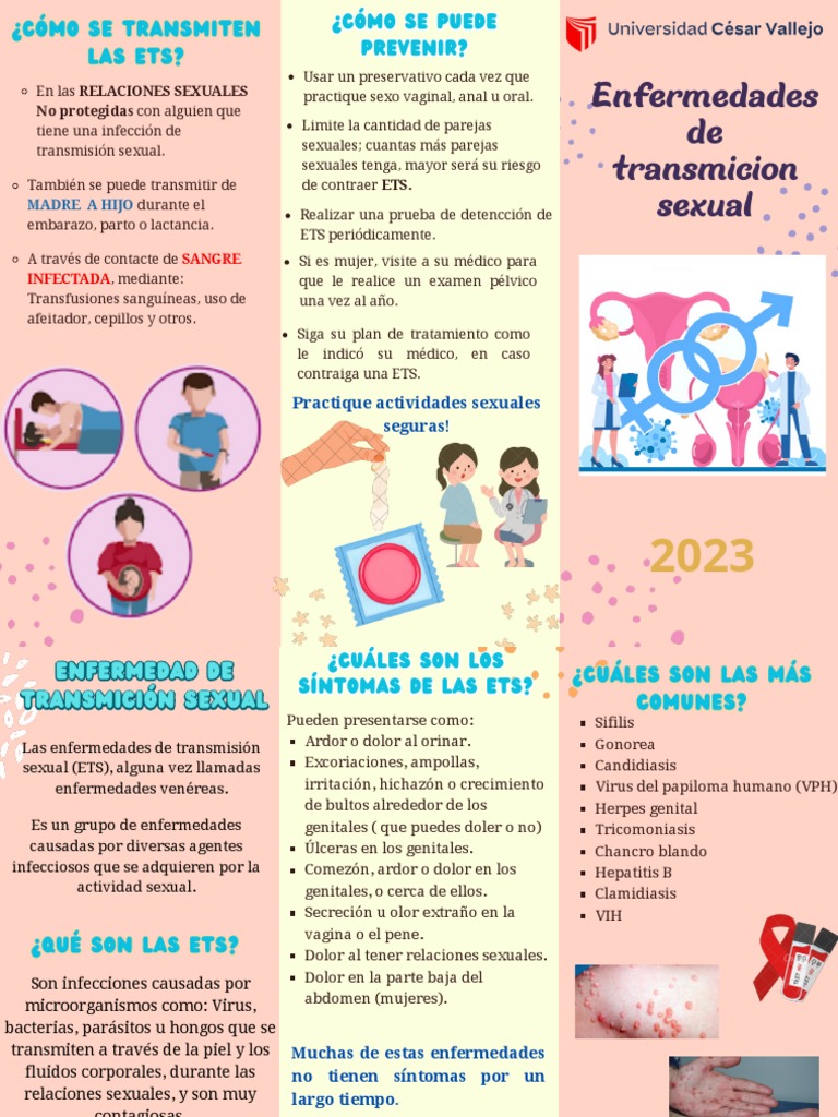 Tríptico sobre Enfermedades de Transmisión Sexual | PDF | Infección ...