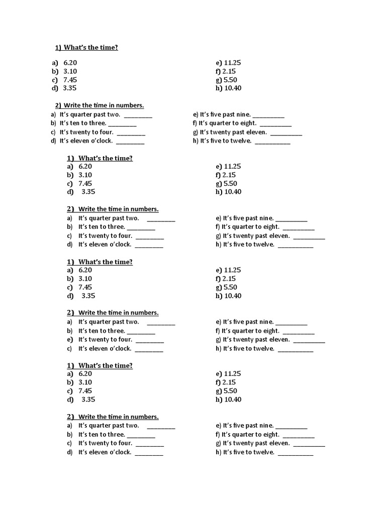 1° MF The Time | PDF