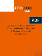 Cómo Cambiar - Aceite y Filtro - PEUGEOT Partner II Tepee - Guía de Sustitución