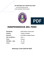 Cultura y Sociedad, Independencia Del Perú Ensayo Semana 02