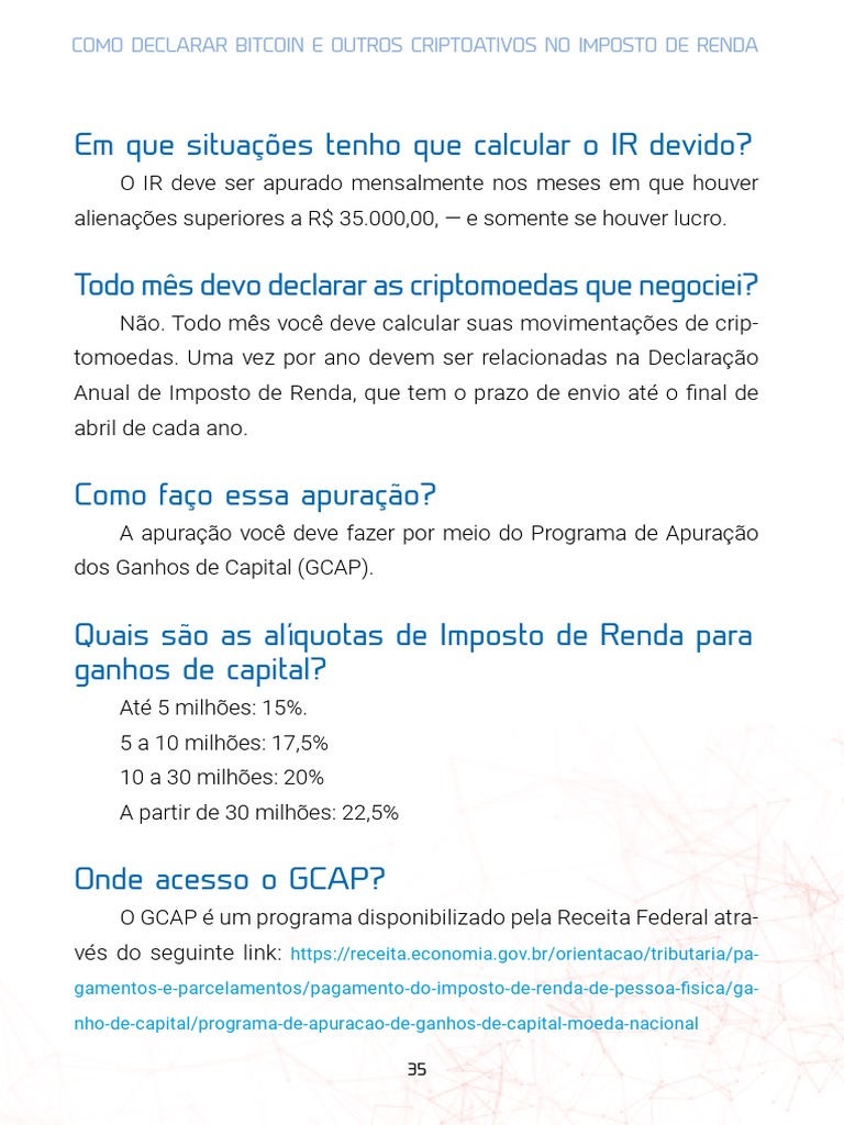 Declaração de Criptoativos no IR: Guia Completo | PDF | Imposto de Renda |  Impostos