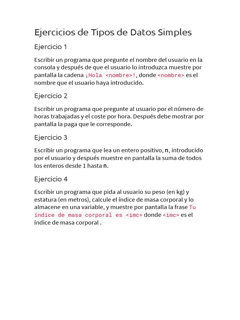 Ejercitario 1 de Python | PDF | Contraseña | Informática