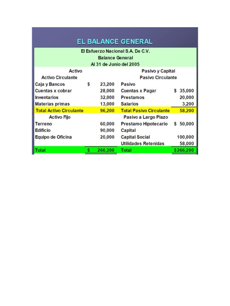 Balance General y Estado de Resultados | PDF
