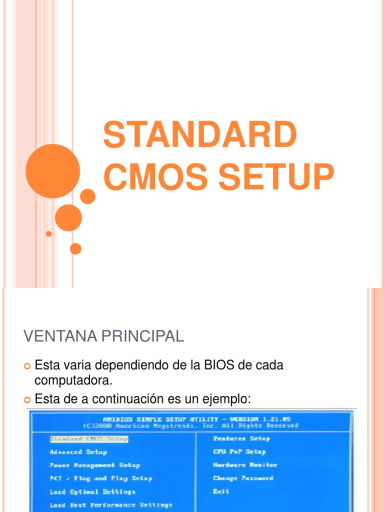 Standard Cmos Setup PDF Disco flexible Arquitectura X86