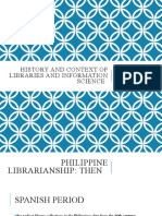 History and Context of Libraries and Information Science