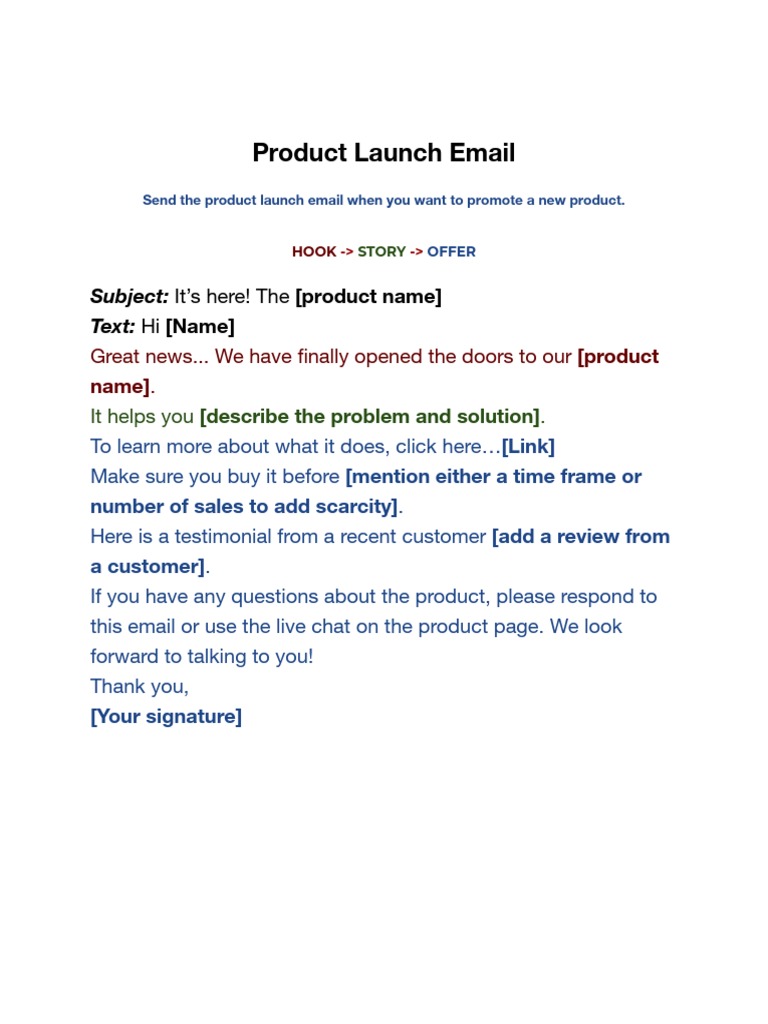 Product Launch Email Template | PDF