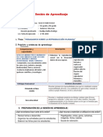 Sesión de Aprendizaje INDAGAMOS SOBRE LA REPRODUCCIÓN HUMANA