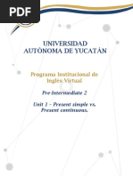U1 - L1 - Present Simple Vs Continuous