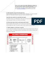 Las Palabras Homófonas Son Las Que Se Escriben Diferente y Tienen Un Significado Distinto Una de Otra Pero Suenan Exactamente Igual