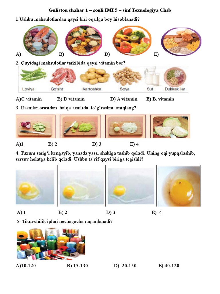 5 - Sinf Qizlarmonitoring Test | PDF
