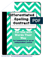 Weekly Differentiated Spelling Contractfor Words Their Way