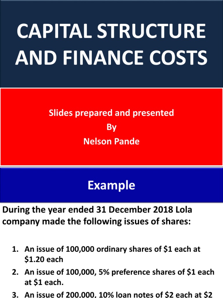 Limited Companies Capital Structure & Finance Costs Handout PDF