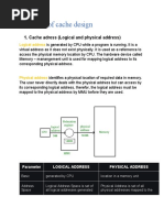 Elements of Cache Design