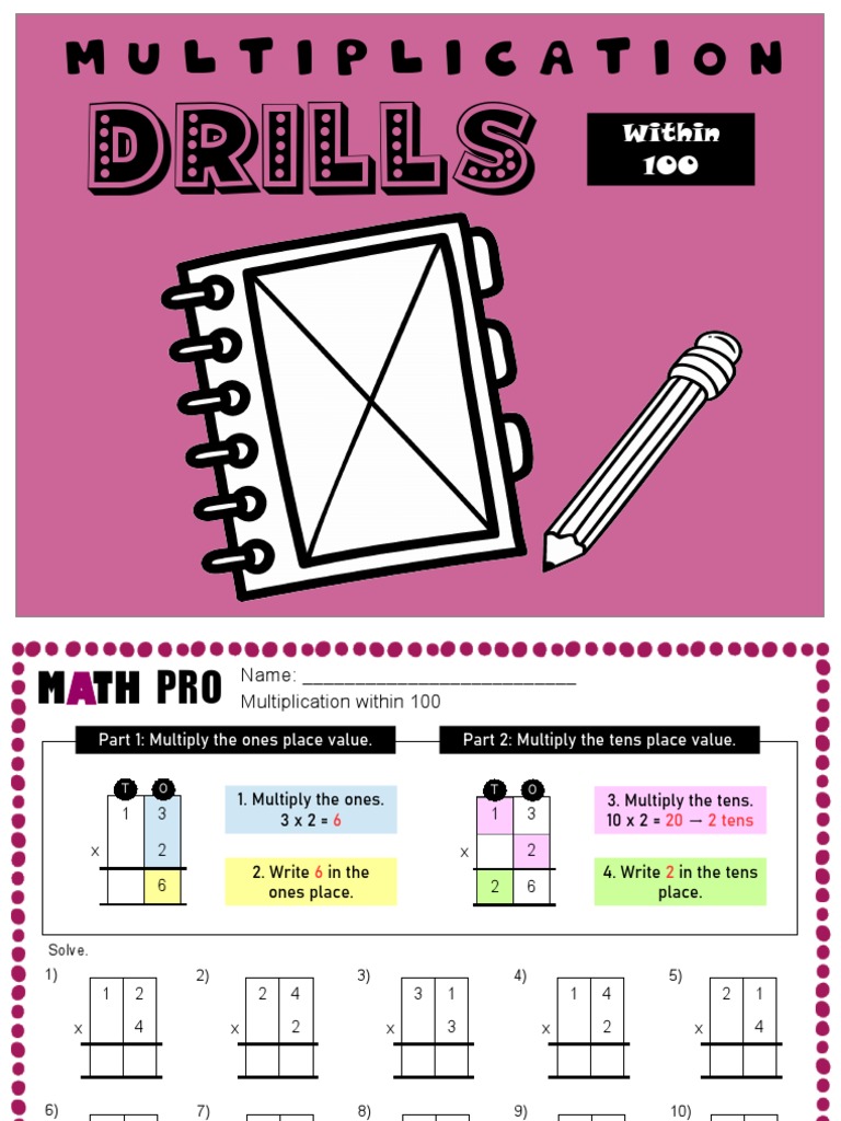 Drills Multiplication PDF Mathematics Arithmetic