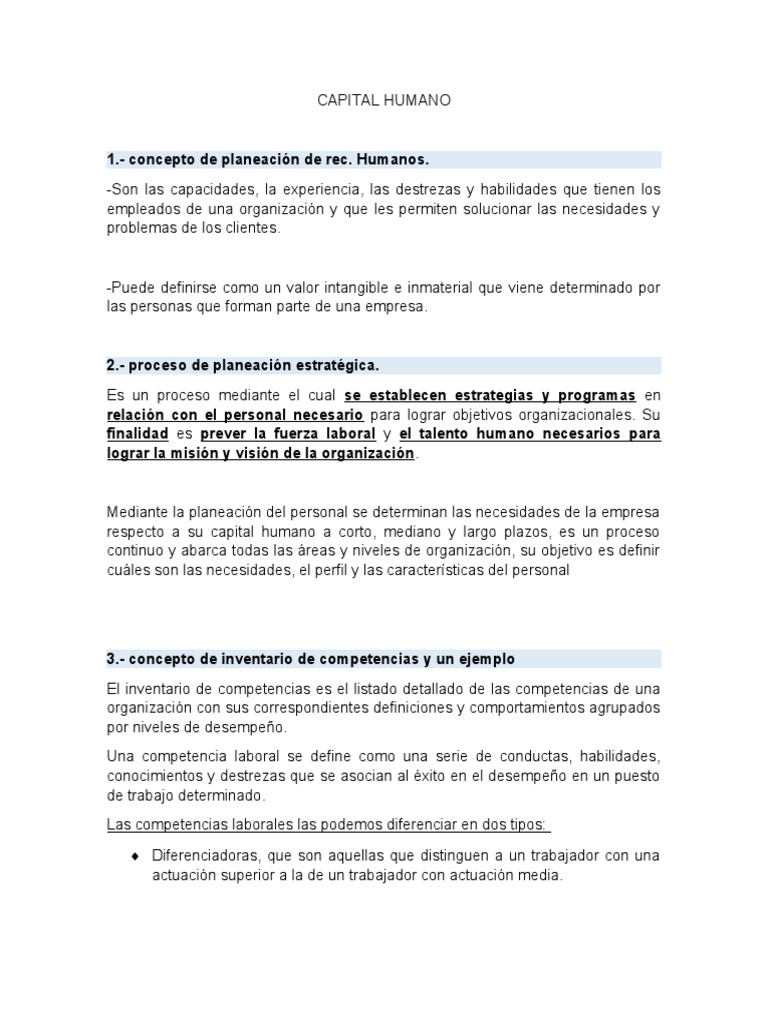 Capital Humano | PDF | Planificación | Business