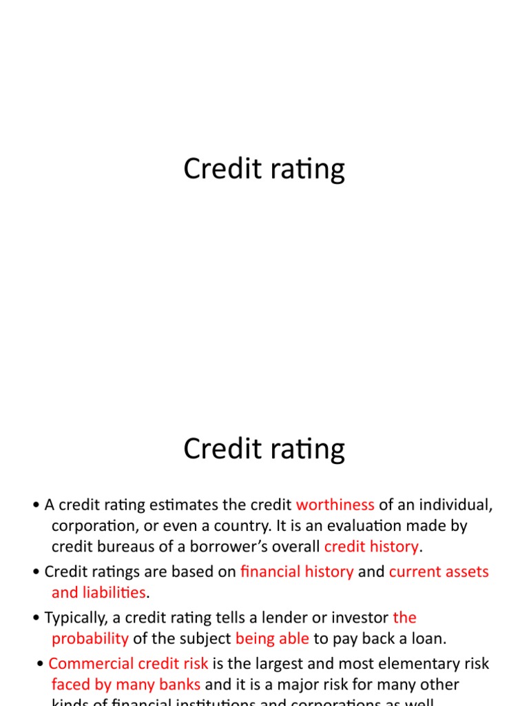 Unit 4 - Credit Rating | PDF | Banks | Credit Rating Agency