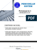 Pendahuluan Pemodelan Sistem