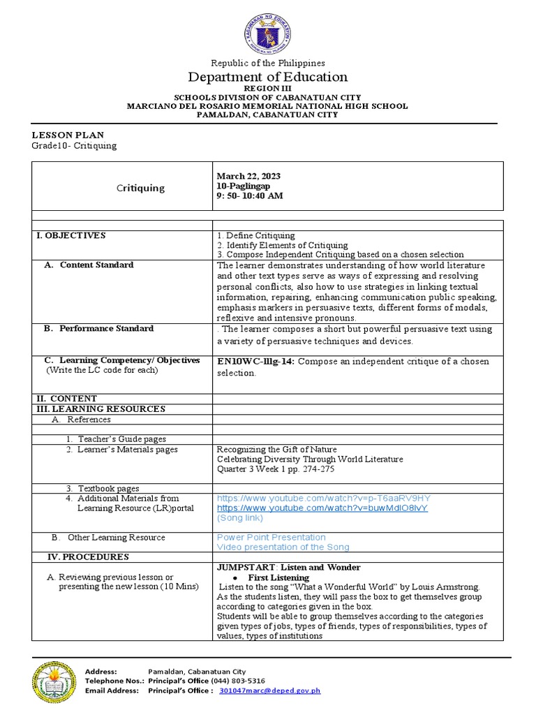 Demo Final Mam Aileen | PDF | Learning | Narration