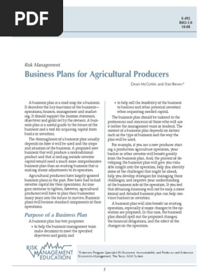 1Business Plans for Agricultural Producers