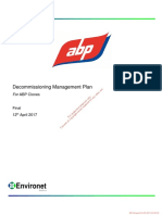 Decommissioning Management Plan: For ABP Clones